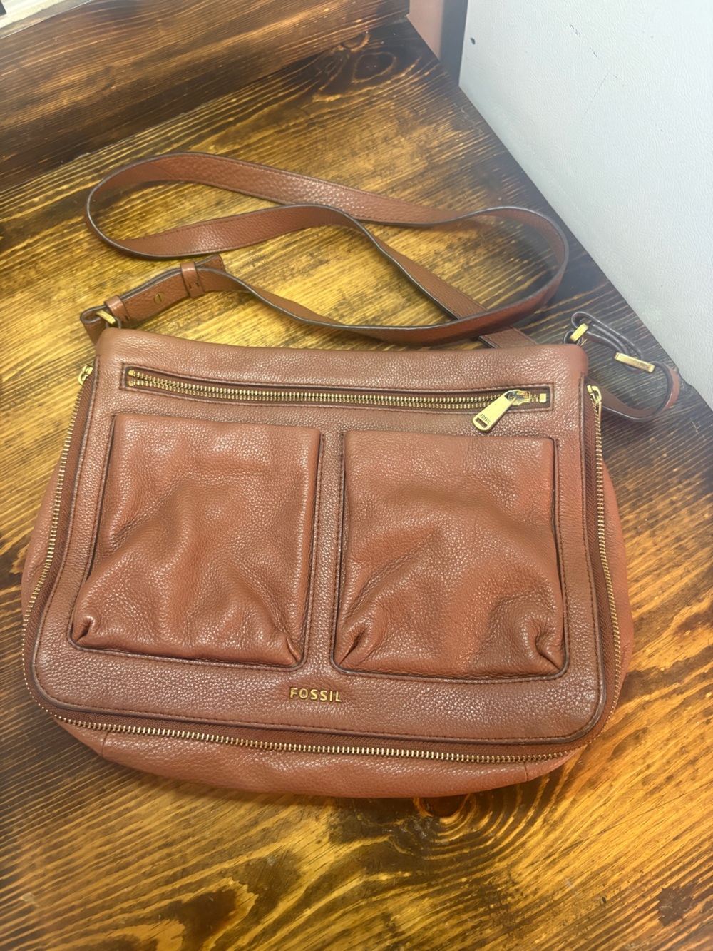 Fossil brown crossbody purse